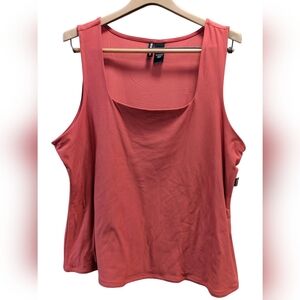 Kristin Nicole- Rich Coral Square Neck Tank Top- Size 2X
